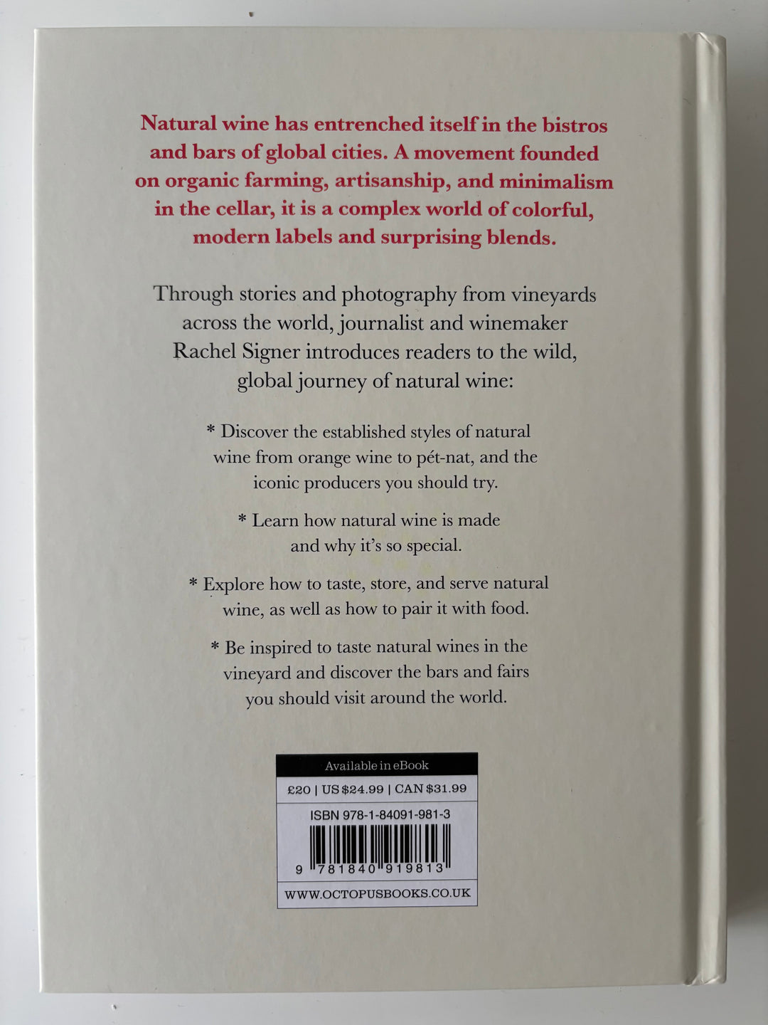 How to Drink Natural Wine by Rachel Signer Backcover