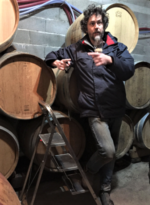 Loire Winzer Kenji Hodgson im Weinkeller in der Loire in Frankreich