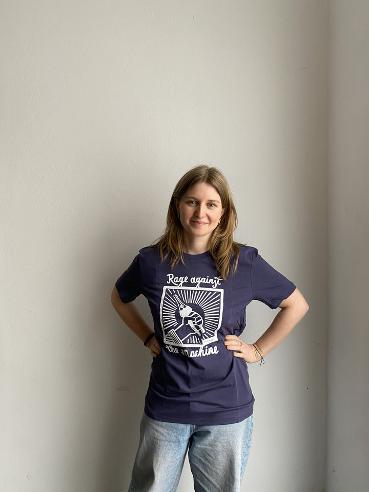 rage against the machine shirt dunkelblau violett