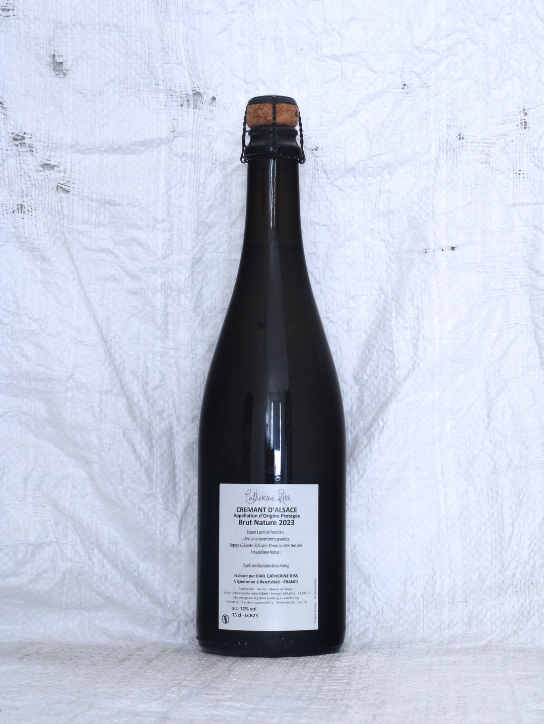 Catherine Riss Elsass Wein Nebuleuse 2023 Weinflasche Cremant dAlsace Brut Nature