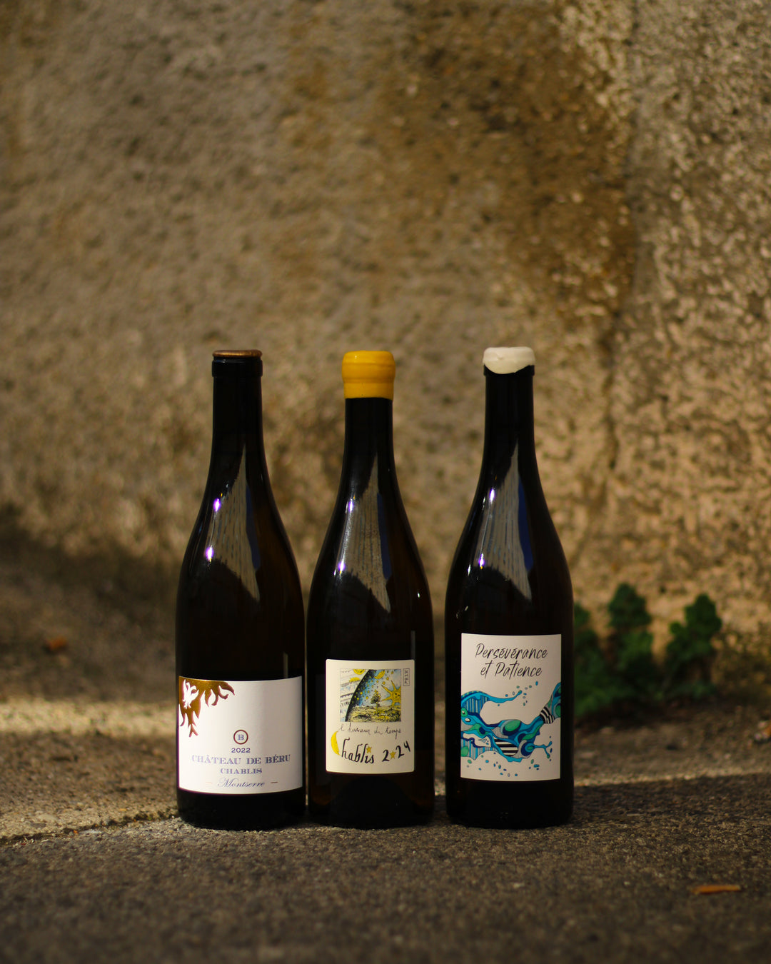 Wein Set mit L’Humeur de Temps 2024 von Alice de Moor, Montserre 2022 von Beru und  Perseverance 2022 von La Petit Empreinte