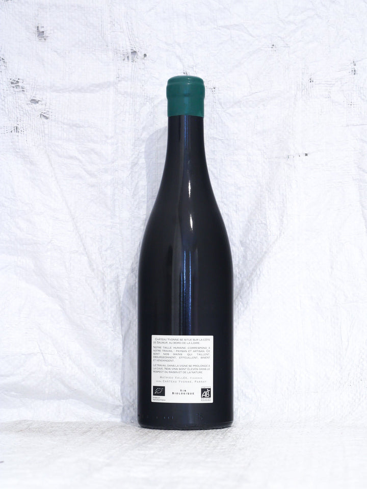 Château Yvonne Saumur Blanc 2023 Flasche Hinteransicht – Hochwertiger Bio-Weißwein aus 100% Chenin Blanc Loire Frankreich