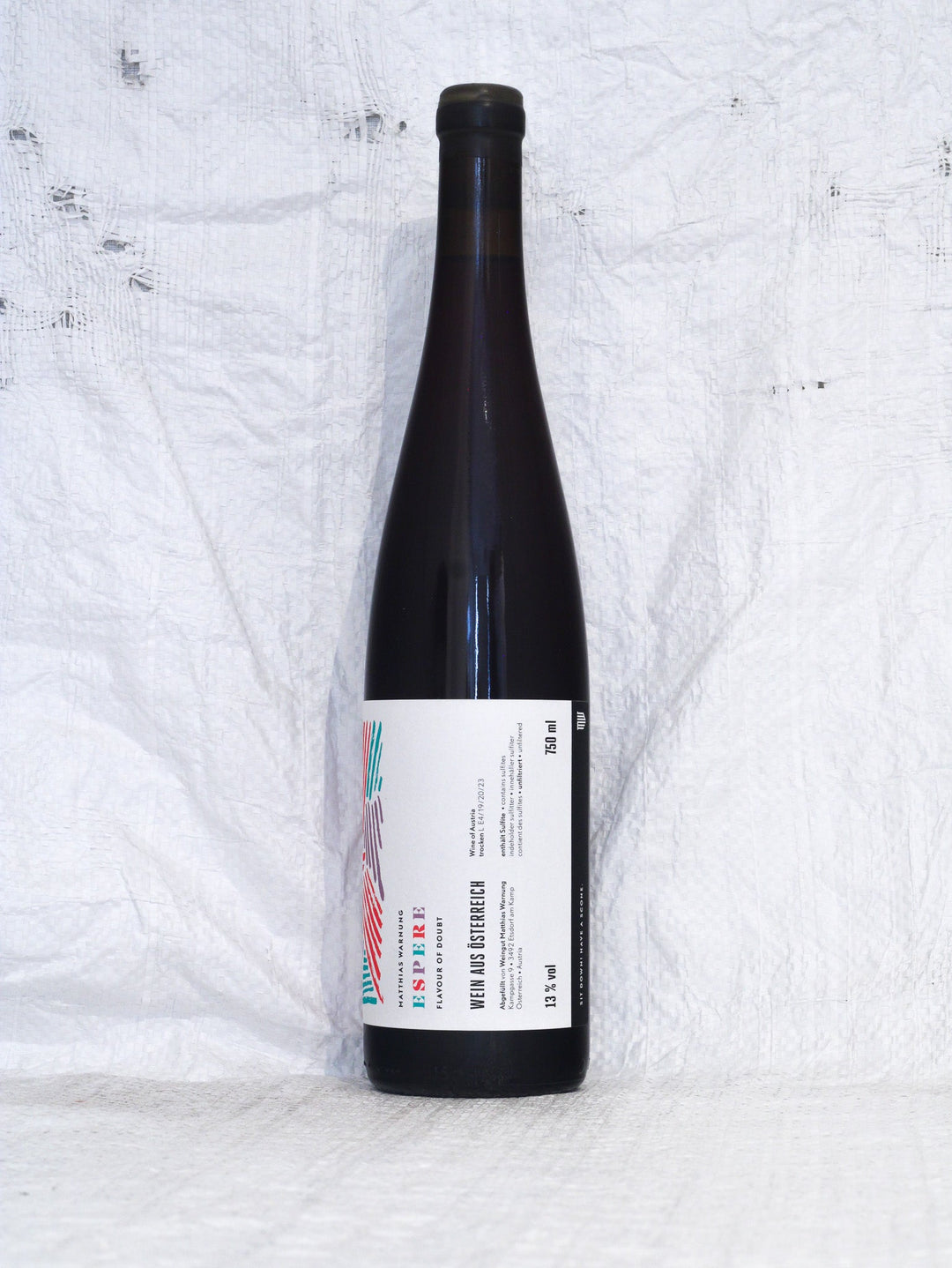 Espere Flavour of Doubt Naturwein von Matthias Warnung Flasche Seitenansicht