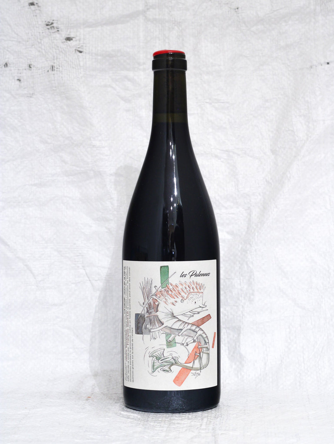 Vorderansicht der Flasche François Saint-Lô Les Palennes 2019. Ein hocheleganter Cabernet Franc aus der Einzellage Les Palennes in der Loire (Berrie). Naturwein, unfiltriert und ohne Schwefelzusatz ausgebaut.