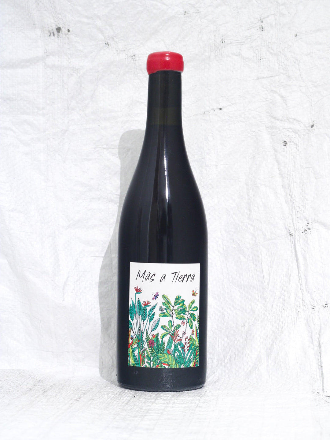 Vorderansicht der Flasche Mas à Tierra 2023 von La Petite Empreinte (Mélanie Kröber). Ein reinsortiger Malbec (Côt) Naturwein aus der Sologne, Loire, Frankreich – handwerklich und unfiltriert.