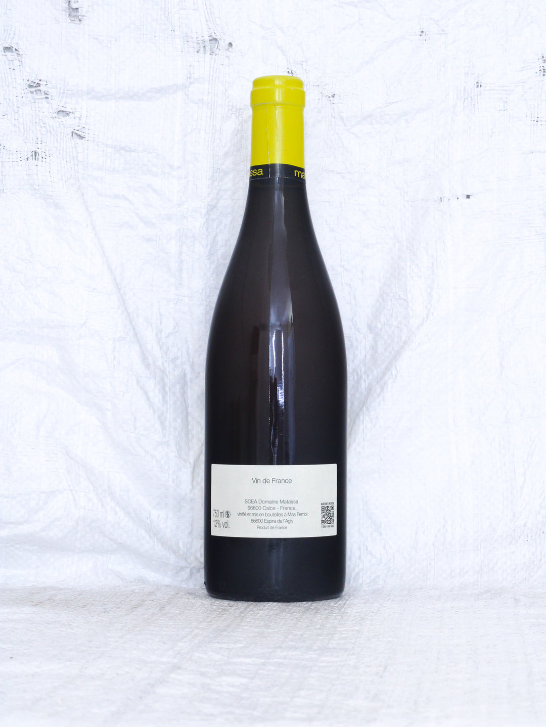 Rücketikett von Matassa Alexandria 2025 Orange Wine aus Frankreich mit Details zu Muscat, Ausbau und Naturwein Herstellung