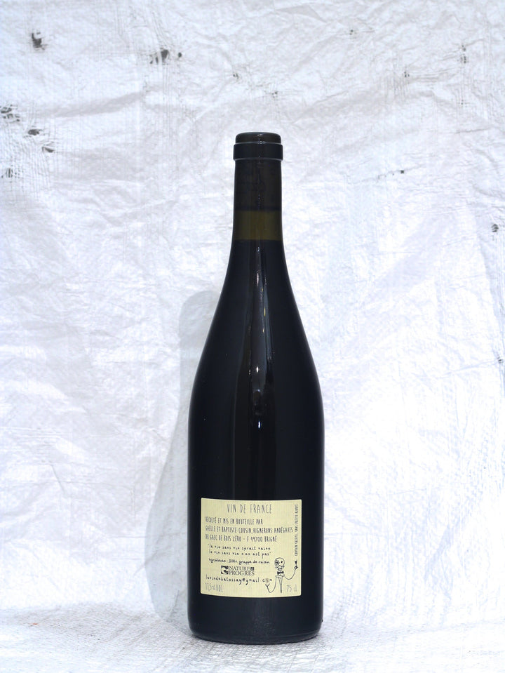 Ouech Cousin 2022 von Baptiste Cousin, Rückansicht der roten Naturweinflasche mit Rückenetikett und Infos zum Loire-Wein

