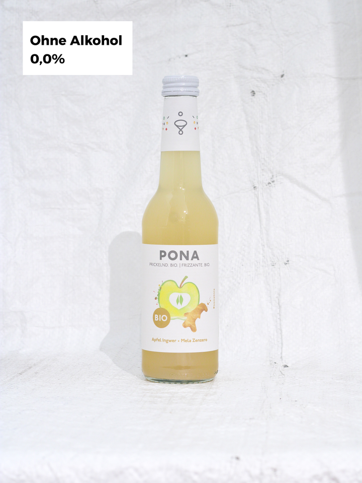 Pona Apfel Ingwer Bio-Saft alkoholfrei – fruchtig-würzige Kombination aus Apfel und Ingwer