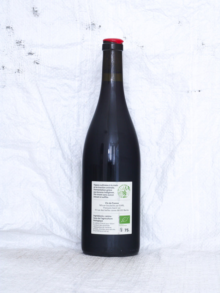 Detailansicht der Weinflasche Unis de Bois Guyon 2023 von François Saint-Lô – biologisch erzeugter Naturwein aus Frankreich.