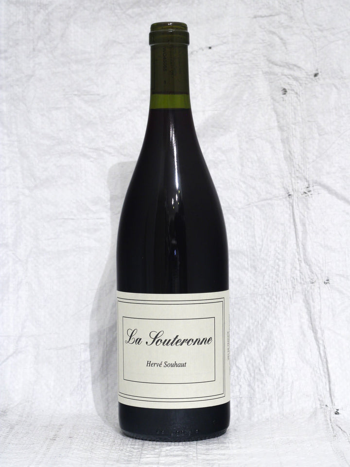 La Souteronne 2021 von Hervé Souhaut, Frontansicht der Gamay-Naturweinflasche aus dem Rhône-Tal bei Weinskandal

